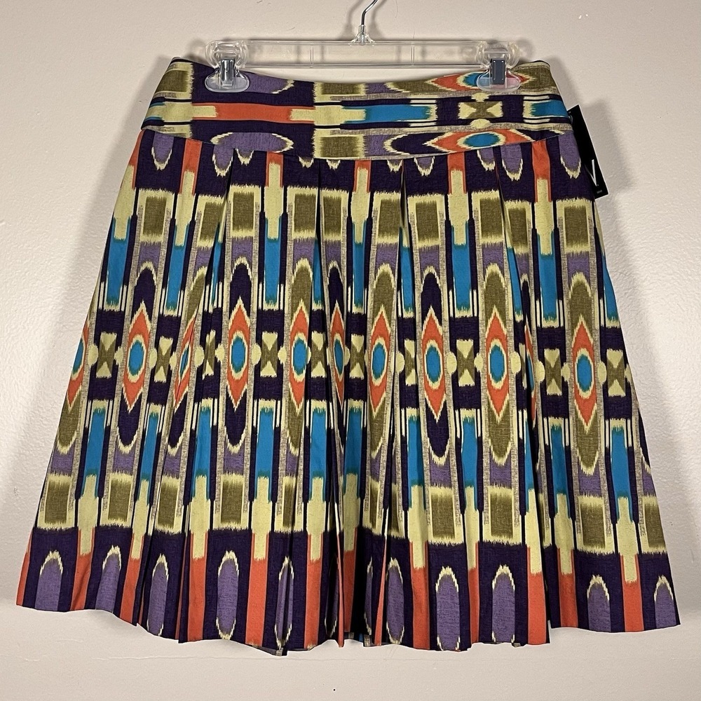 W Work To Weekend Pleated Skirt Womens 6 Southwest Boho Abstract Print